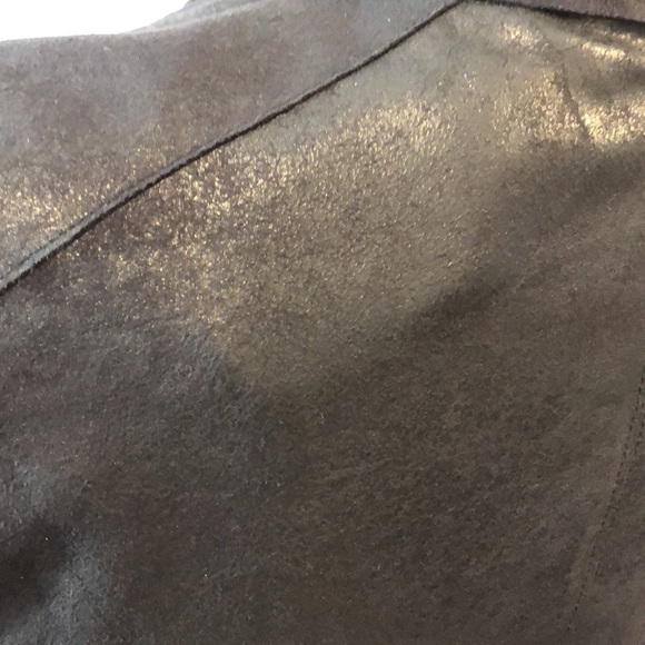 🌼2 for $30🌼 Black Faux Leather / Suede Jacket with Decorative Zippers Large - Picture 9 of 12